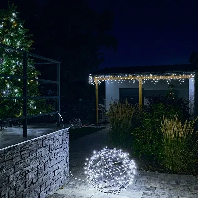 LED světelná koule, ledově bílá, pr