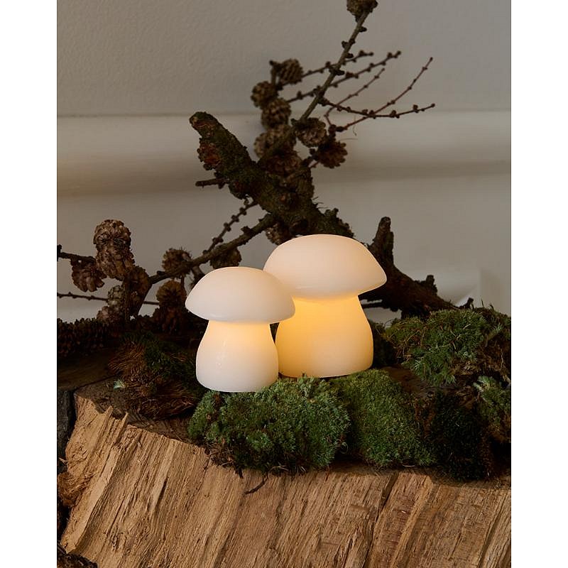 LED svíčka houba, bílá, sada 2 kusy,cca 10 cm