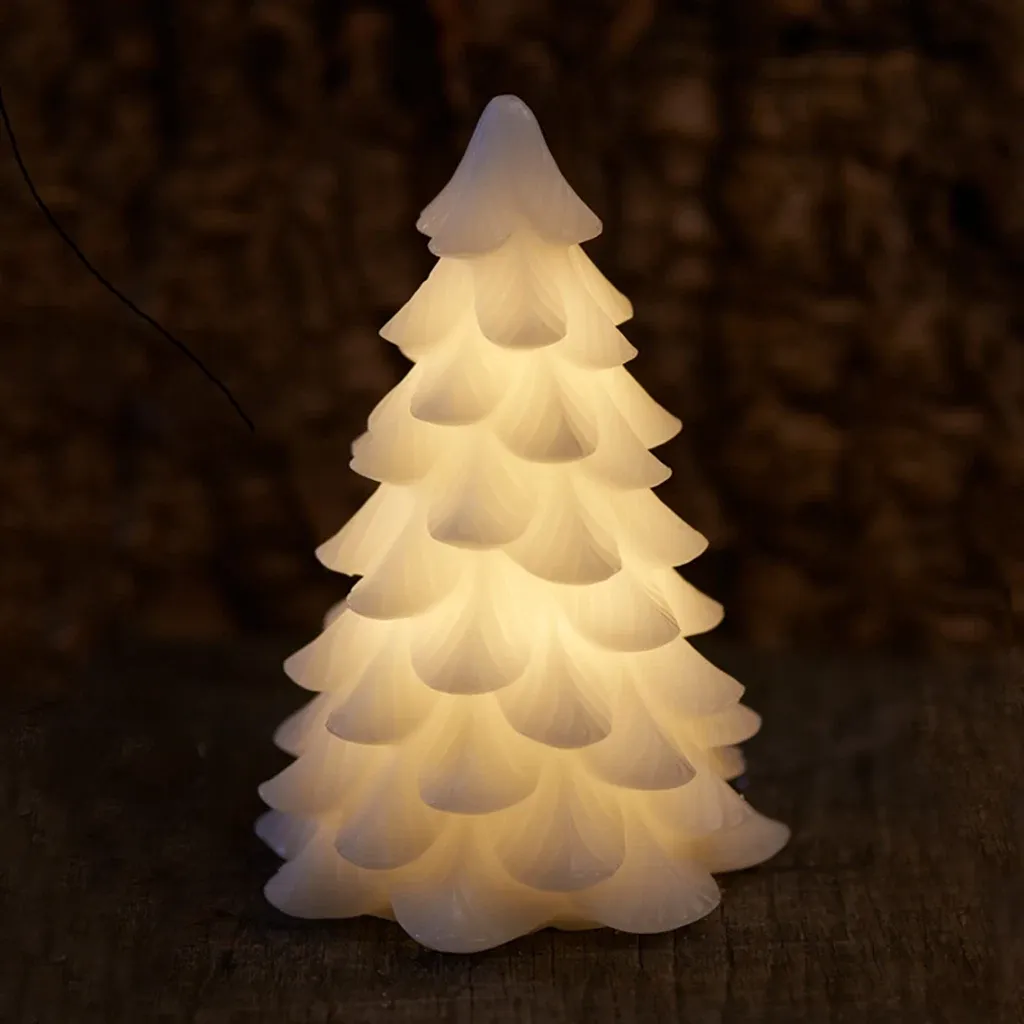 Led svíčka - stromeček, bílý, 19cm (kopie)