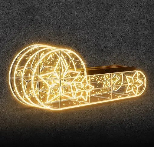 LED světelné sáně, 180 x 100 x 40 cm, teple bílá