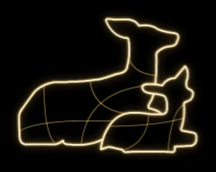 LED světelná laň s kolouškem, teple bílá, 100x80x60 cm, 36V, 6,7W, 3,1 kg, ze 3 dílů