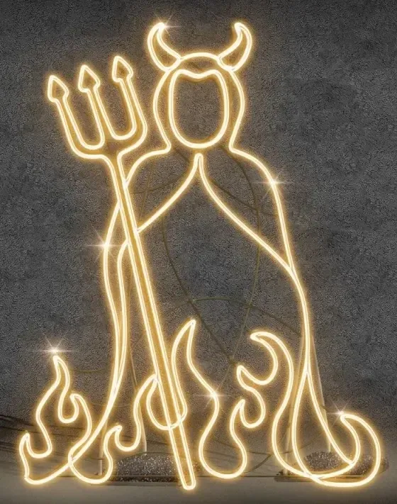 LED světelný lucifer, 128 x 165 cm, teple bílá