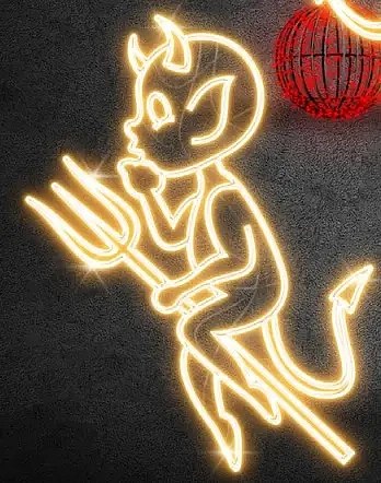 LED světelný čertík, 95 x 125 cm, teple bílá