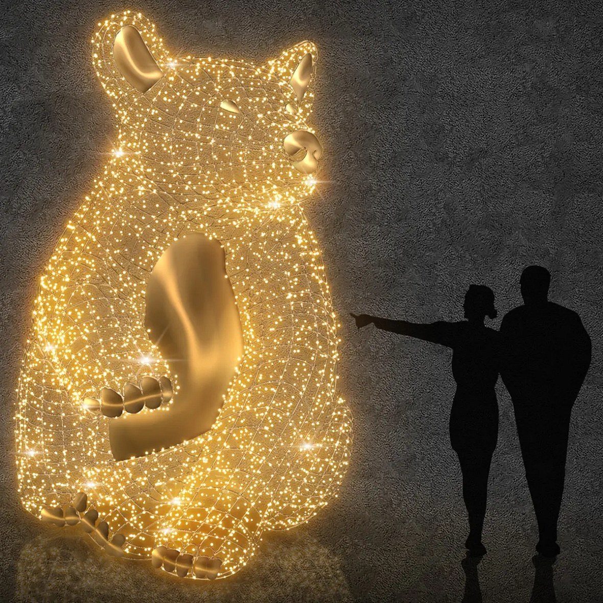 3D LED světelný medvěd  ×  ×  cm, teple bílá, 36 V, 78,5 W, ze 4 dílů