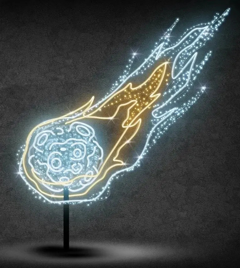 2D LED Světelný meteor, 260x300 cm, ledově a teple bílá, 36V, 48W, 17 kg, 7 dílů, stojící