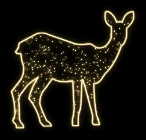 2D LED světelná srna 200 × 200 × 60 cm, teple bílá, 230 V, 44,5 W, 20 kg, 5 částí, bílá barva, stojící