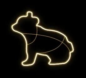 2D LED světelné medvídě 100 x 80 x 40 cm, teple bílá, 230 V, 9,9 W, 4 kg, 2 díly, stojící