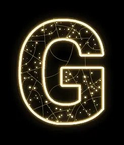 2D LED světelné písmeno G, v