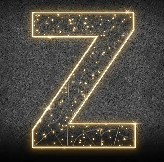 2D LED světelné písmeno Z, v
