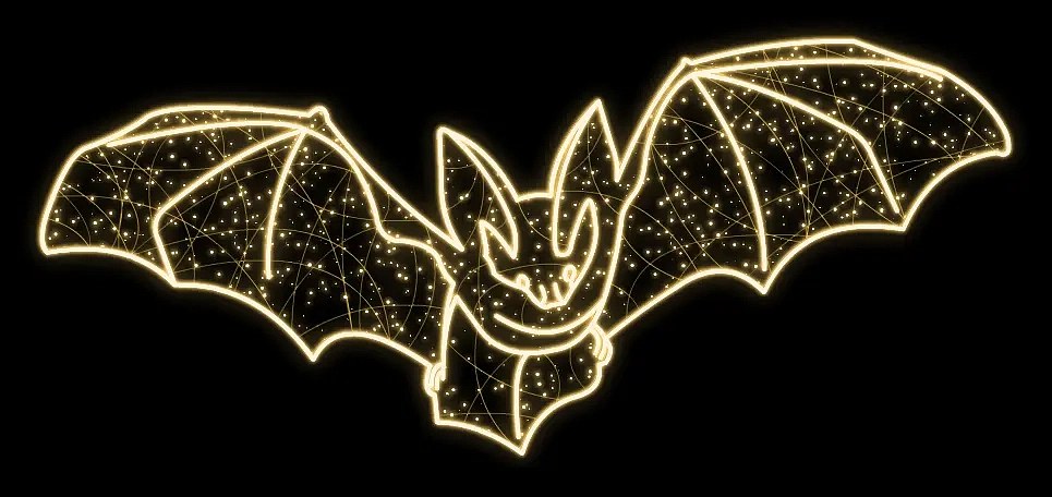 2D LED světelný dekor, netopýr, 85 x 190 x 5 cm, teple bílá, 230V, 63W, 2kg, 1 díl