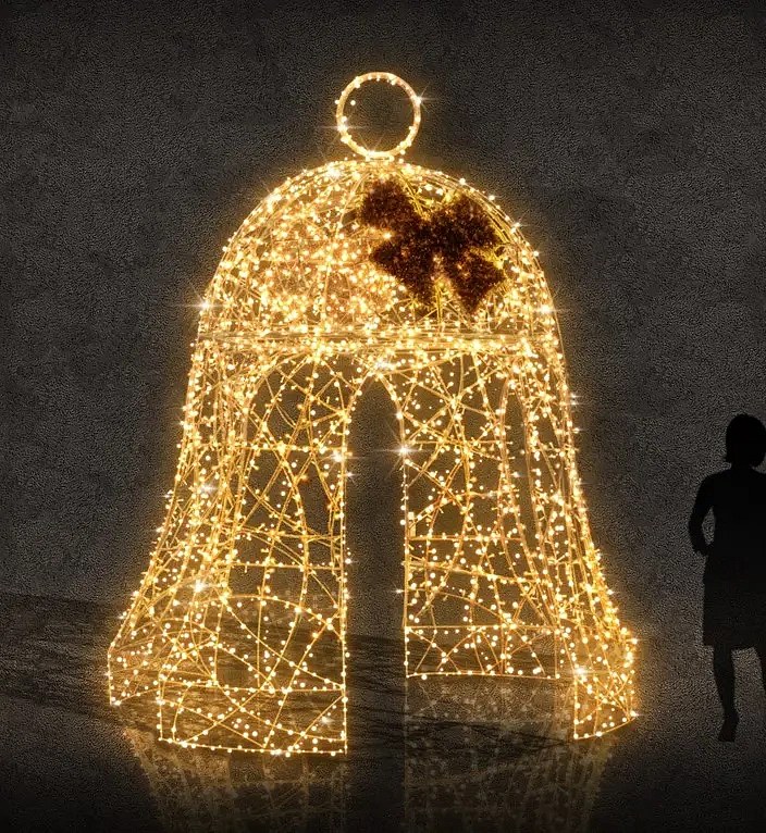 3D LED světelná zvonička, 200x350x200cm, teple bílá Flash, 36V, 40W, 40 kg, stojící