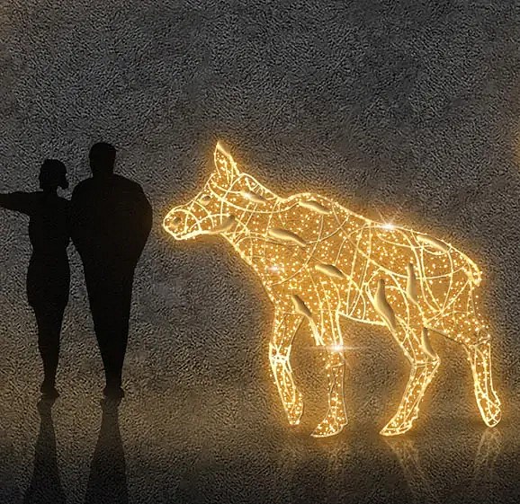 3D LED světelné losí mládě 210 × 240 × 55 cm, 36 V, 30,2 W, 35 kg, 3 díly, WS2A