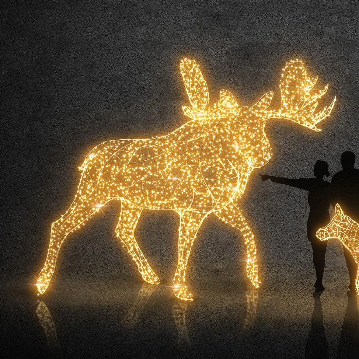 2D LED světelný los 320 × 450 × 320 cm, teple bílá, 36 V, 121 W, 50 kg, 12 dílů, WS2A