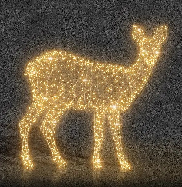 3D LED světelná srna 420 cm, teple bílá , 24 V, 60 W, 40 kg, 8 dílů