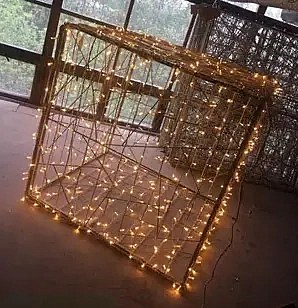 3D světelný dárek, 130cm s mašlí -120cm, teple bílá,  V, 23 W, 20 kg, 1 díl
