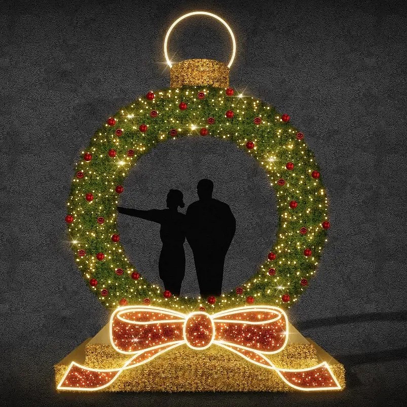 3D světelný věnec, 300 x 400 x 125 cm, teple bílá, 230V, 108 W, 119,4 kg, z 5 dílů