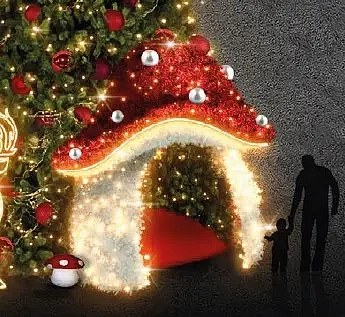 LED světelná půlhouba, vchod, 400 x 400 cm, teple bílá, 230V, 180W, 2 díly