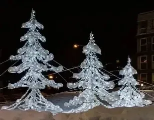 LED světelný strom, 6 m, ledově bílý s krystalky, 24 V, z 26 dílů