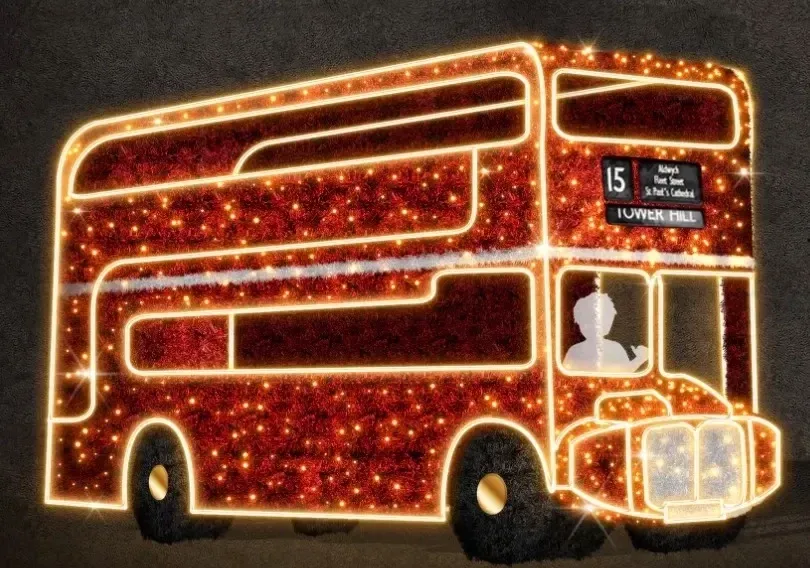 LED světelný dvoupatrový autobus, 180 x 280 x 500 cm, teple bílá, 36 V, 234 W, 201,3 kg, z 8 kusů