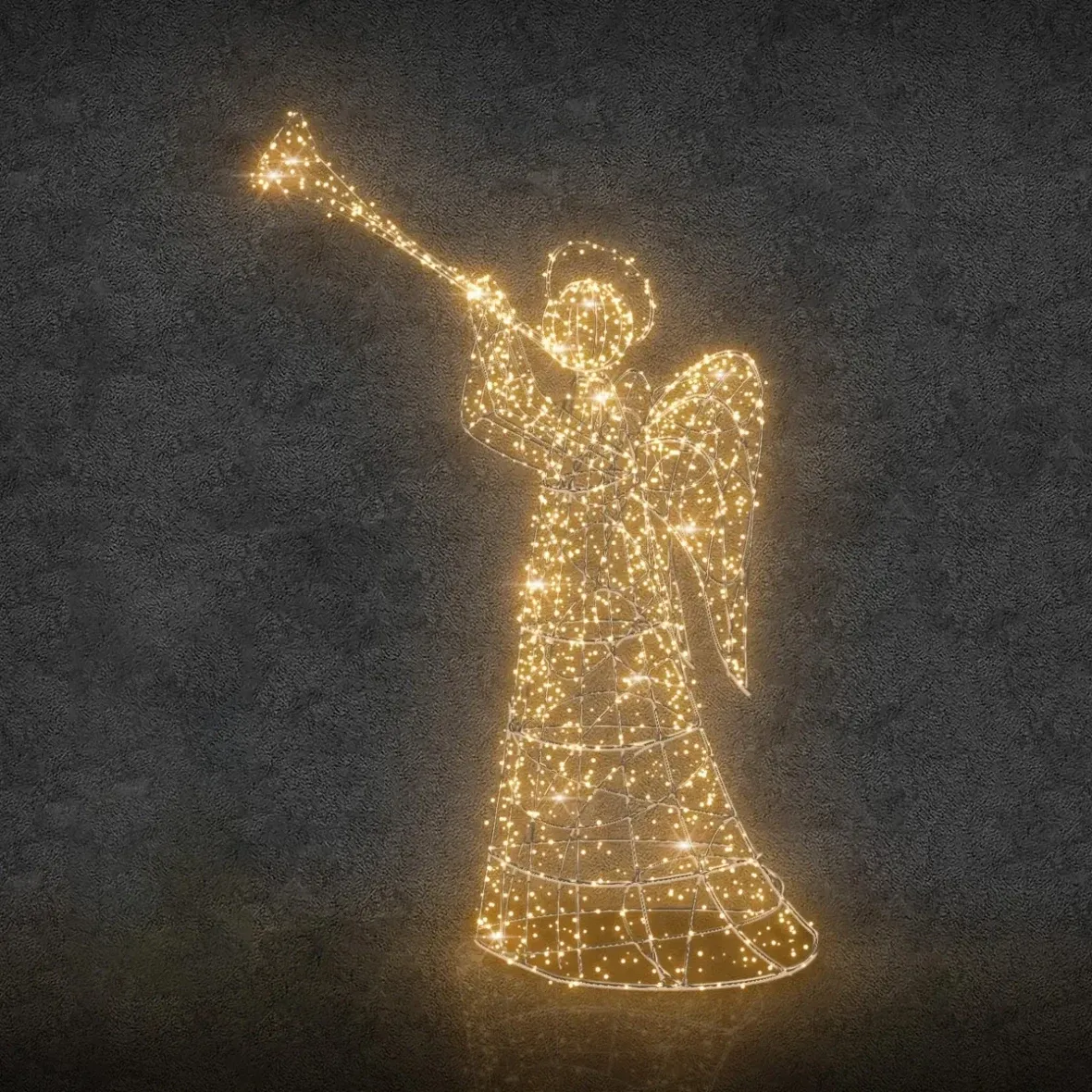 3D LED světelný anděl klasik 250 cm, teple bílá, 36 V, 36,5 W, 4 části