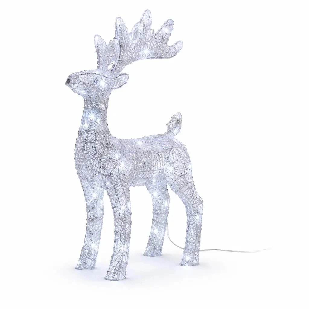 3D LED svítící jelen 40 cm, ledově bílý, IP44 venkovní, 24 V, vč