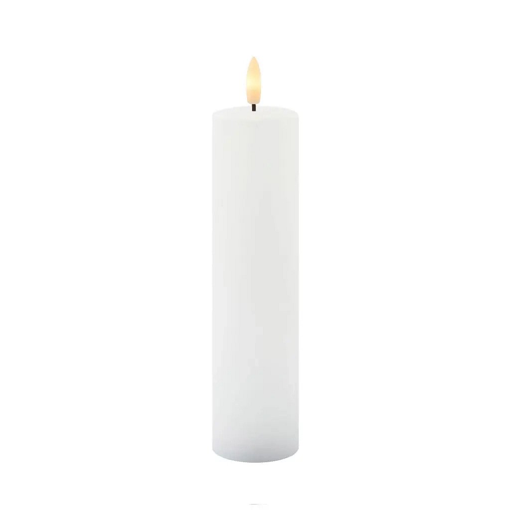 LED svíčka z pravého vosku Sille, bílá, Ø 5 × 20 cm, dobíjecí