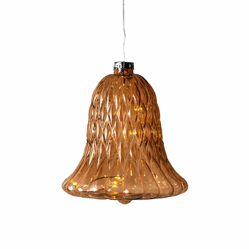 LED skleněný zvonek, hnědý, 9 cm, IP20