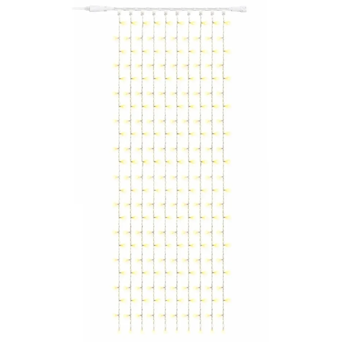 Easy Fix LED světelný závěs venkovní 100 × 300 cm, teple bílá s FLASH, 300 diod, bílý kabel IP67, prodlužovací