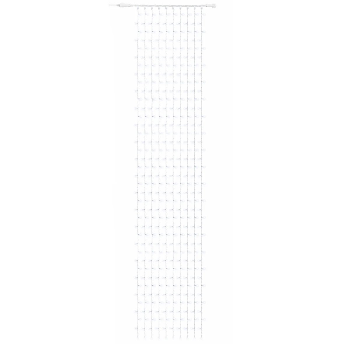 Easy Fix LED světelný závěs venkovní 100 × 500 cm, ledově bílá, 500 diod, bílý kabel IP44, prodlužovací