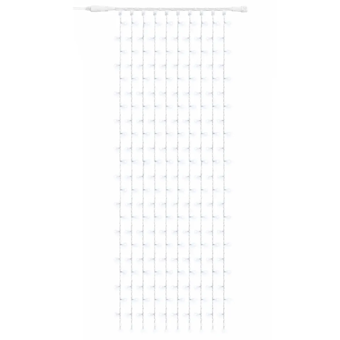 Easy Fix LED světelný závěs venkovní 100 × 400 cm, ledově bílá s Flash efektem, 230 V, bílý kabel IP67, prodlužovací