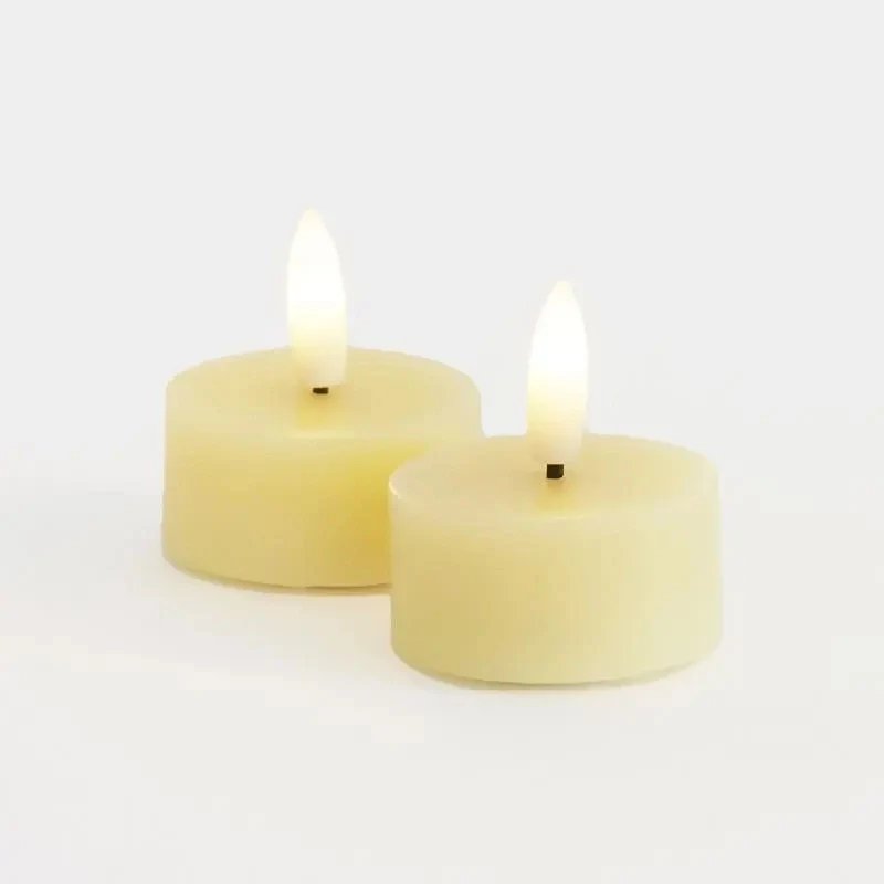 Sada LED voskových čajových svíček Sille Tealight, Ø4,5 × 2,2 cm, jemně žlutá, 2 kusy