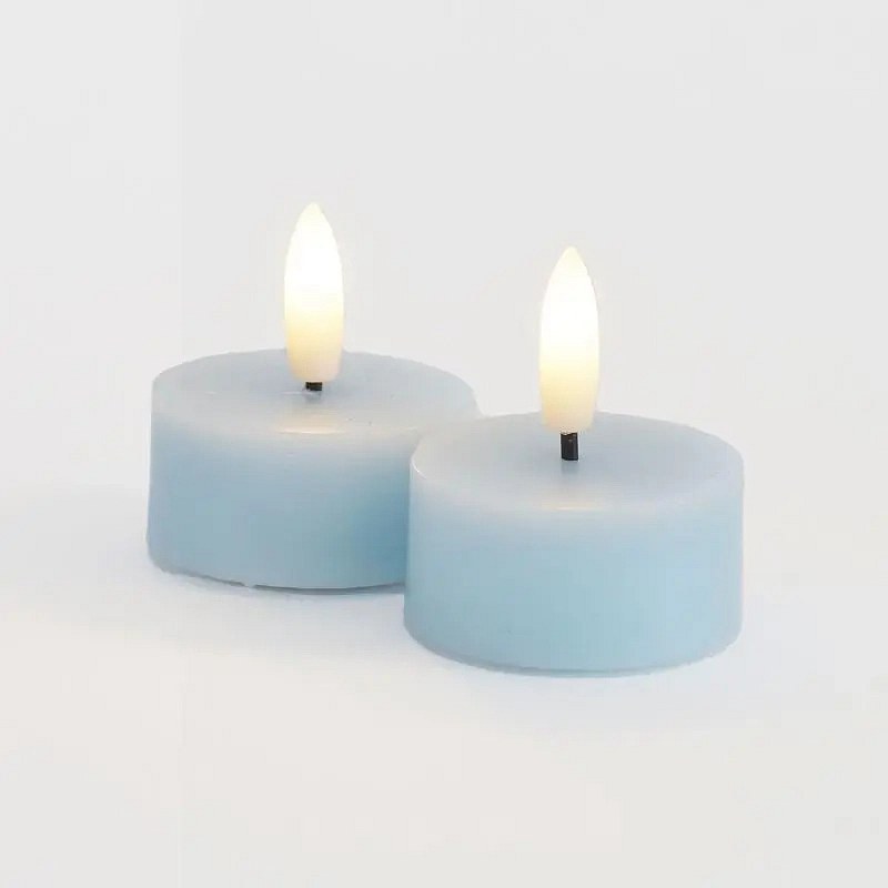 Sada LED voskových čajových svíček Sille Tealight, Ø4,5 × 2,2 cm, modrá obloha, 2 kusy