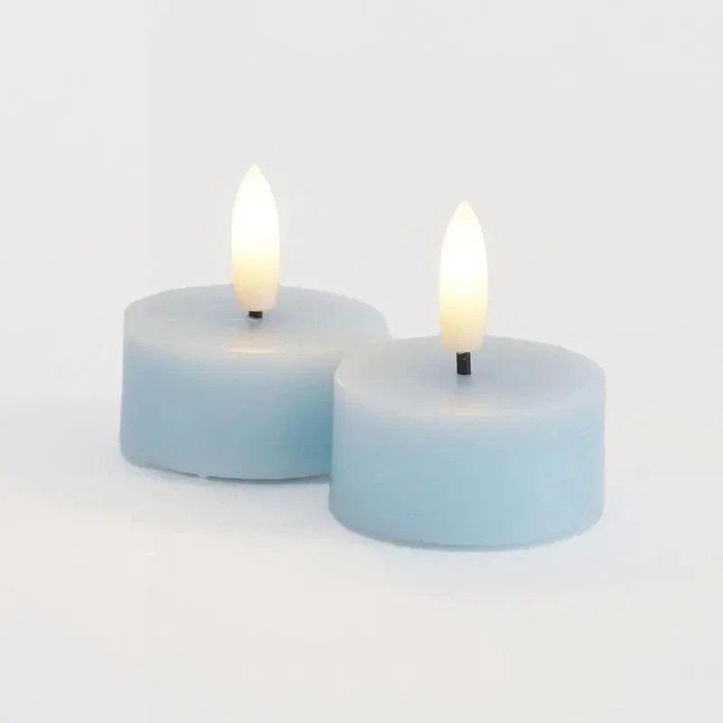 Sada LED voskových čajových svíček Sille Tealight, Ø4,5 × 2,2 cm, modrá obloha, 2 kusy