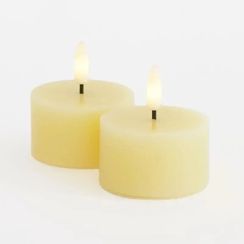 Sada LED voskových čajových svíček Sille Tealight, Ø6 × 3,4 cm, světle žlutá, 2 kusy