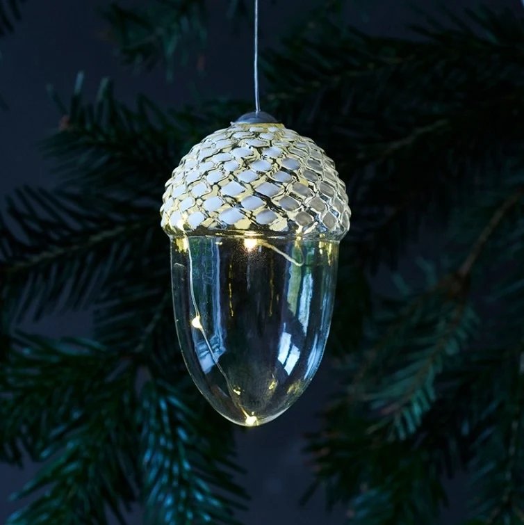 LED závěsná světelná dekorace, žalud ,13 cm