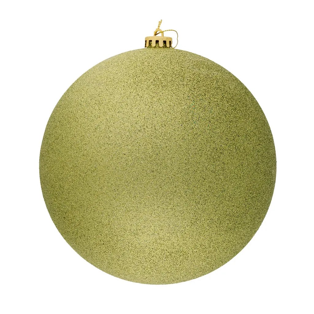 Vánoční ozdoba jablkově zelená glitter 20 cm plastová koule