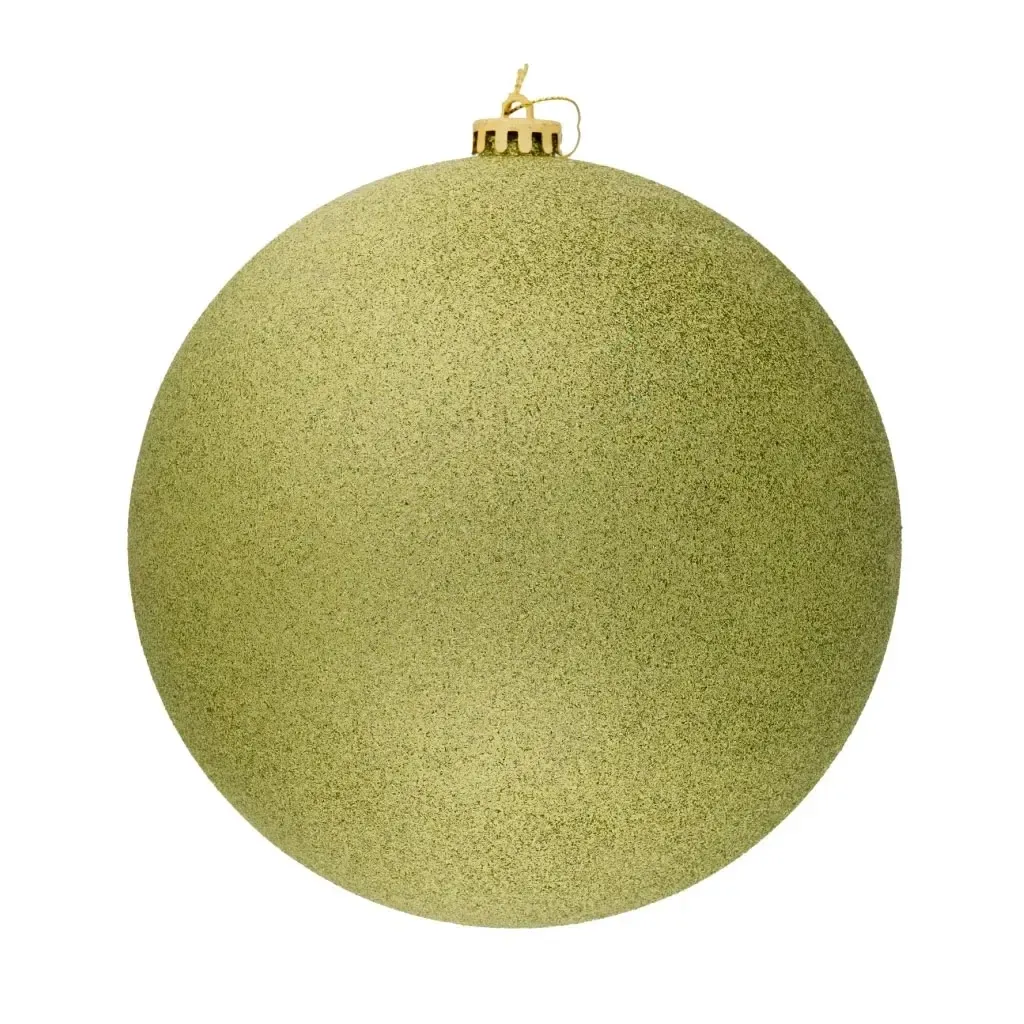 Vánoční ozdoba jablkově zelená glitter 20 cm plastová koule