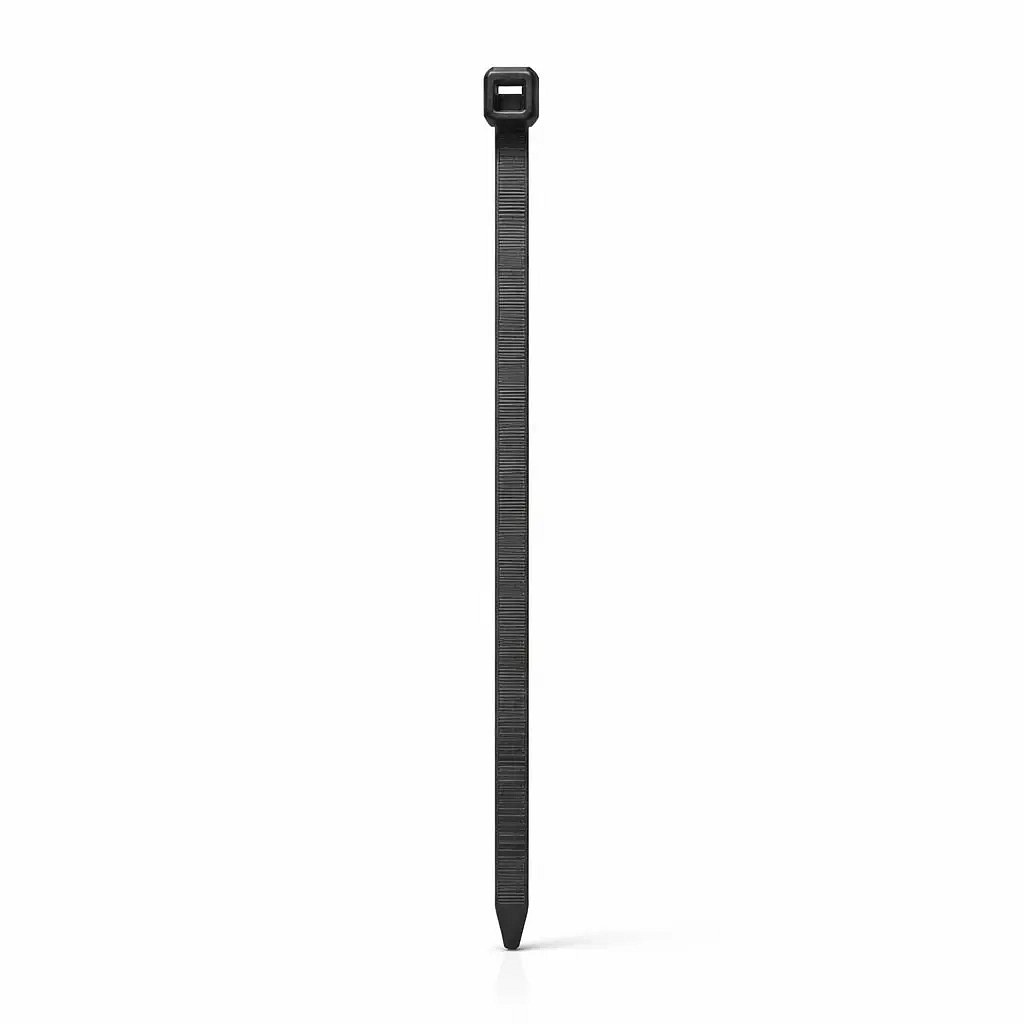 Plastové stahovací pásky 3,6 mm × 20 cm černá univerzální venkovní WKK, balení 100 ks