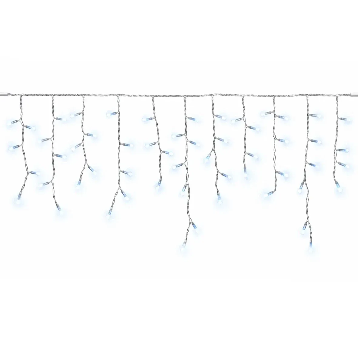 Easy Fix venkovní LED rampouchy světelné krápníky 300 × 50 cm, ledově bílá, 114 diod, čirý kabel
