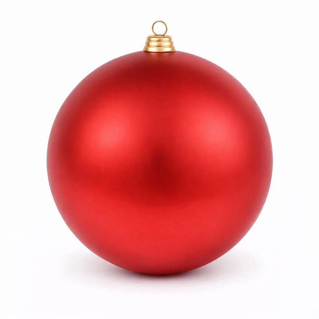 Velká vánoční koule 40 cm, červená, matná