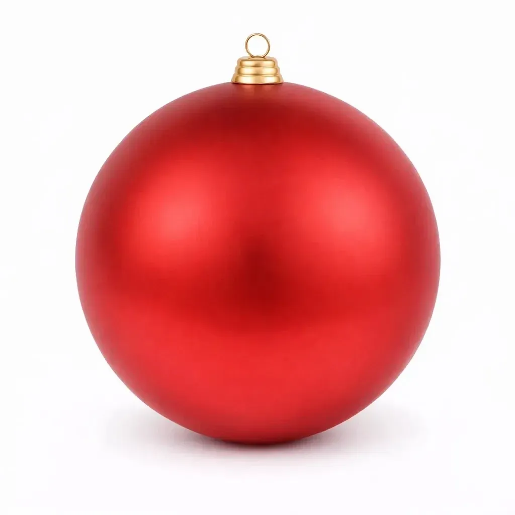 Velká vánoční koule 40 cm, červená, matná