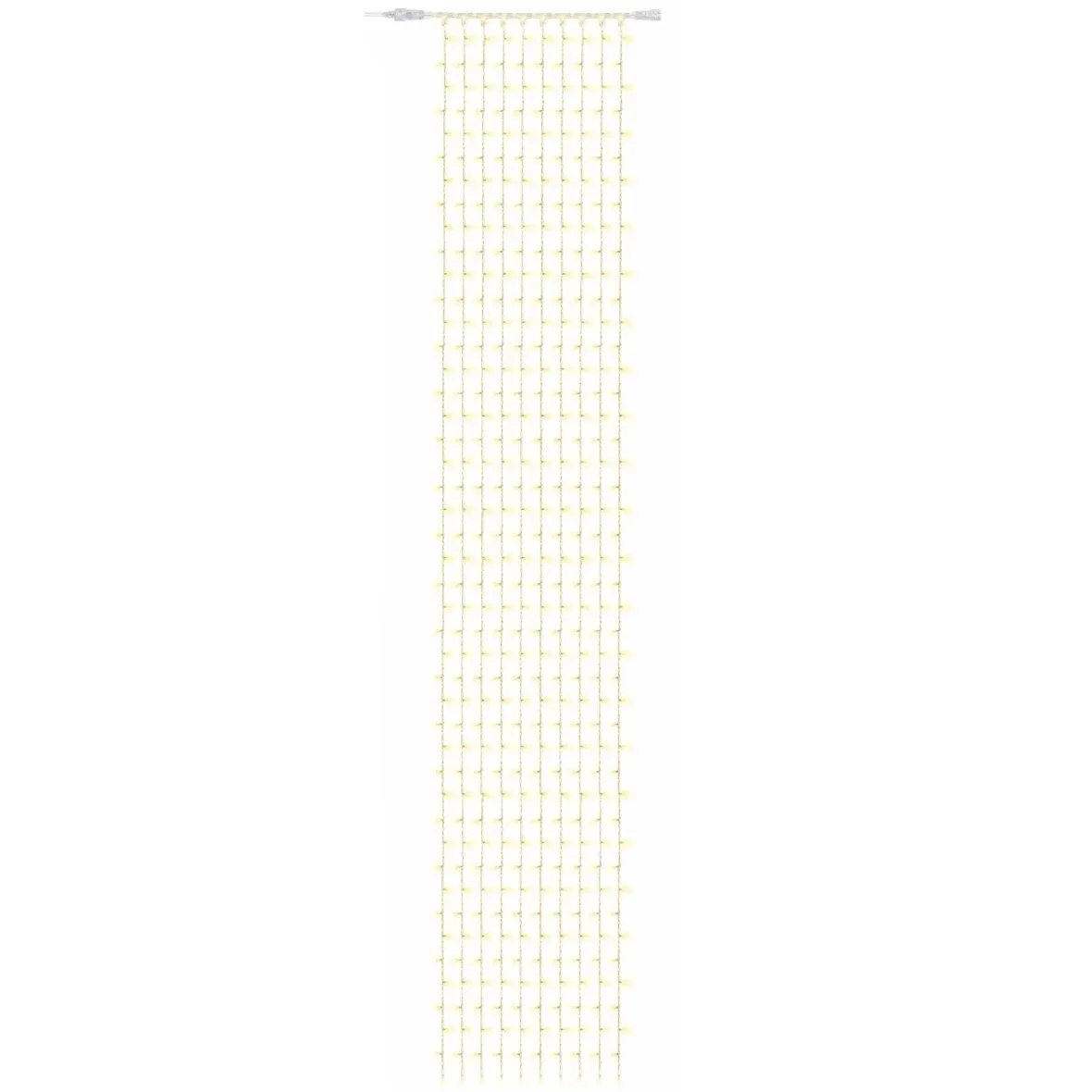 Easy Fix LED světelný závěs interiér 100 × 700 cm, teple bílá, čirý kabel, 600 diod, 10 pramenů, IP20, prodlužovací