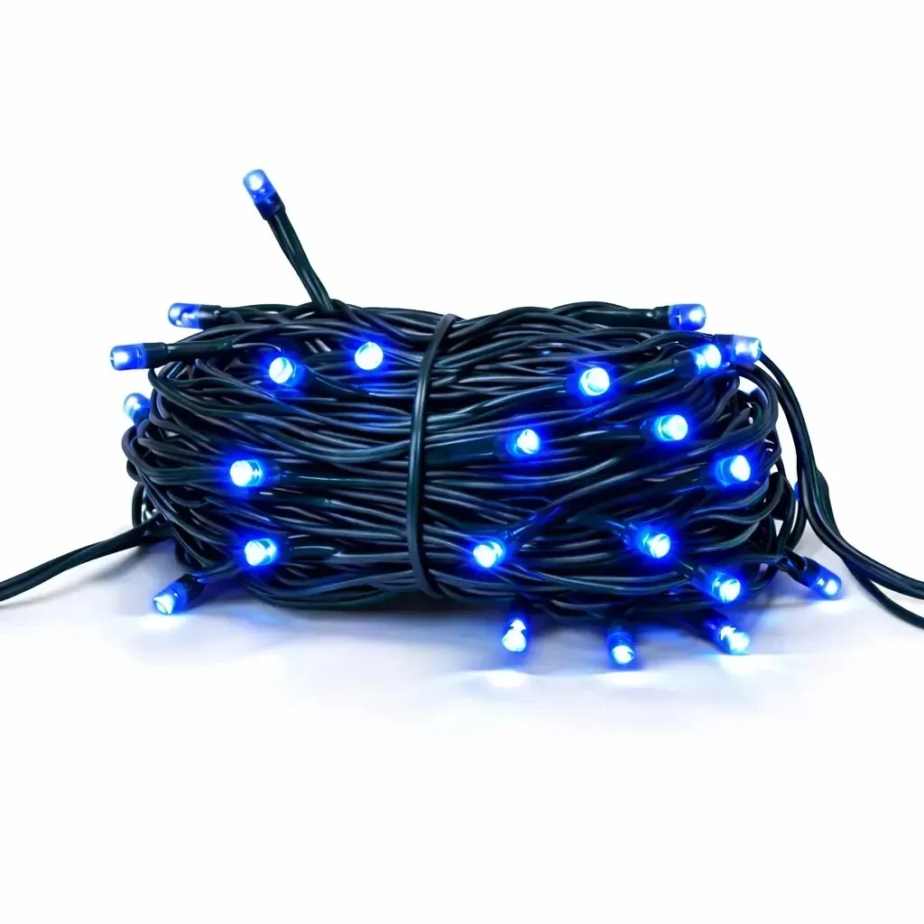 Hobby Line LED světelný řetěz 4 m venkovní modrý, 32 diod, tmavě zelený kabel IP44, prodlužovací