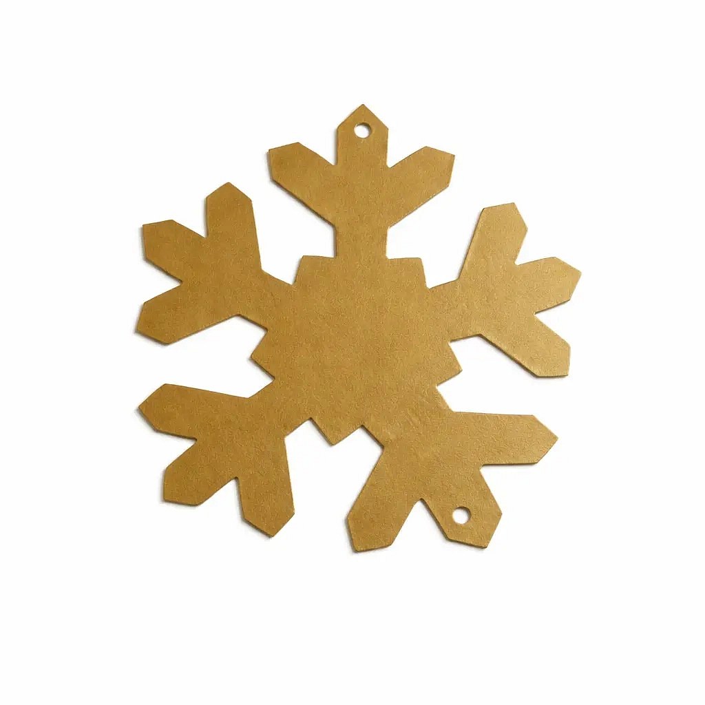 2D kovová vločka zlatá 10 cm