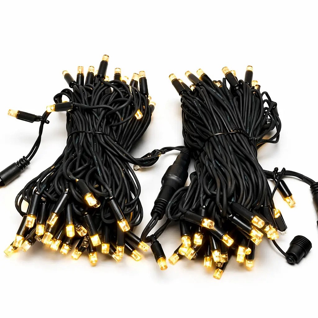 Easy Fix LED světelný řetěz 20 m, teple bílá, 120 diod, černý kabel IP67, 2× 10 m