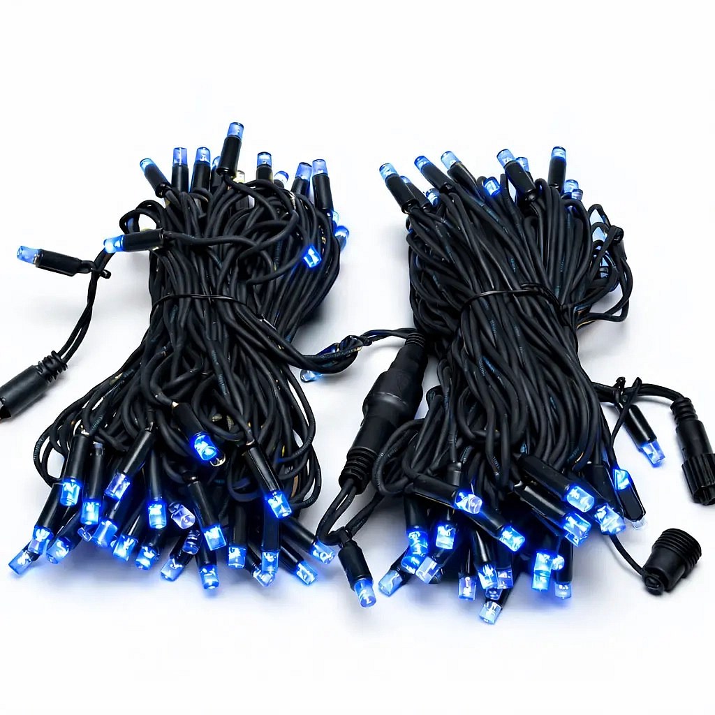 Easy Fix LED světelný řetěz 20 m, modrá, 120 diod, černý kabel IP67, 2× 10 m