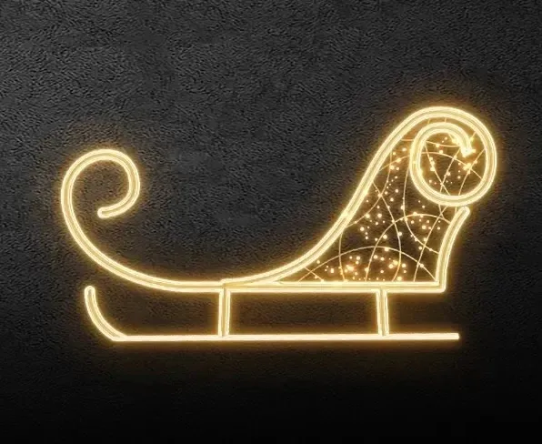 LED světelné sáně, 290 x 155 cm, teple bílá