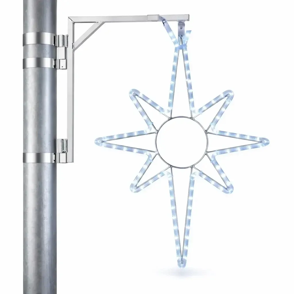 Easy Fix 2D LED světelná hvězda na VO sada, 67 × 100 cm, ledově bílá