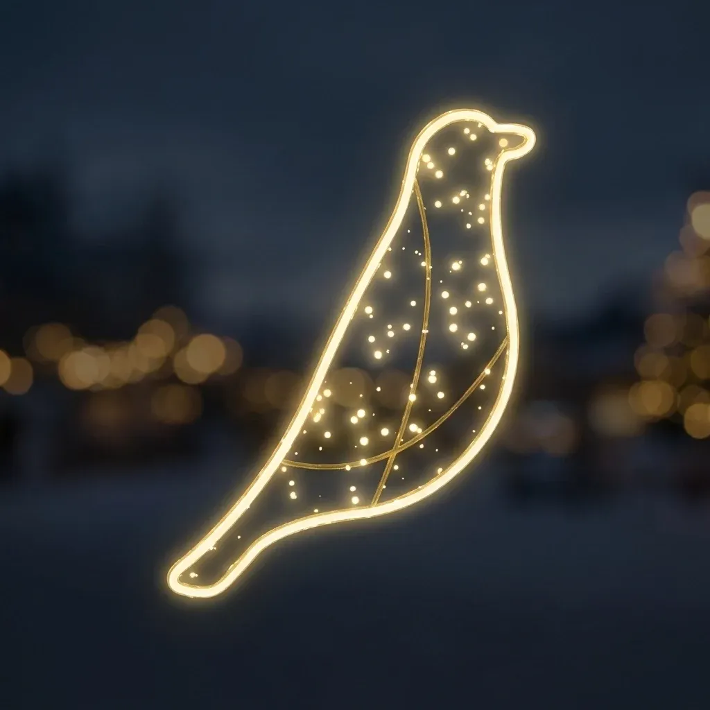 Easy Fix 2D LED light bird, with braid, hanging, 90 × 34 × 5 cm, warm white, aluminium