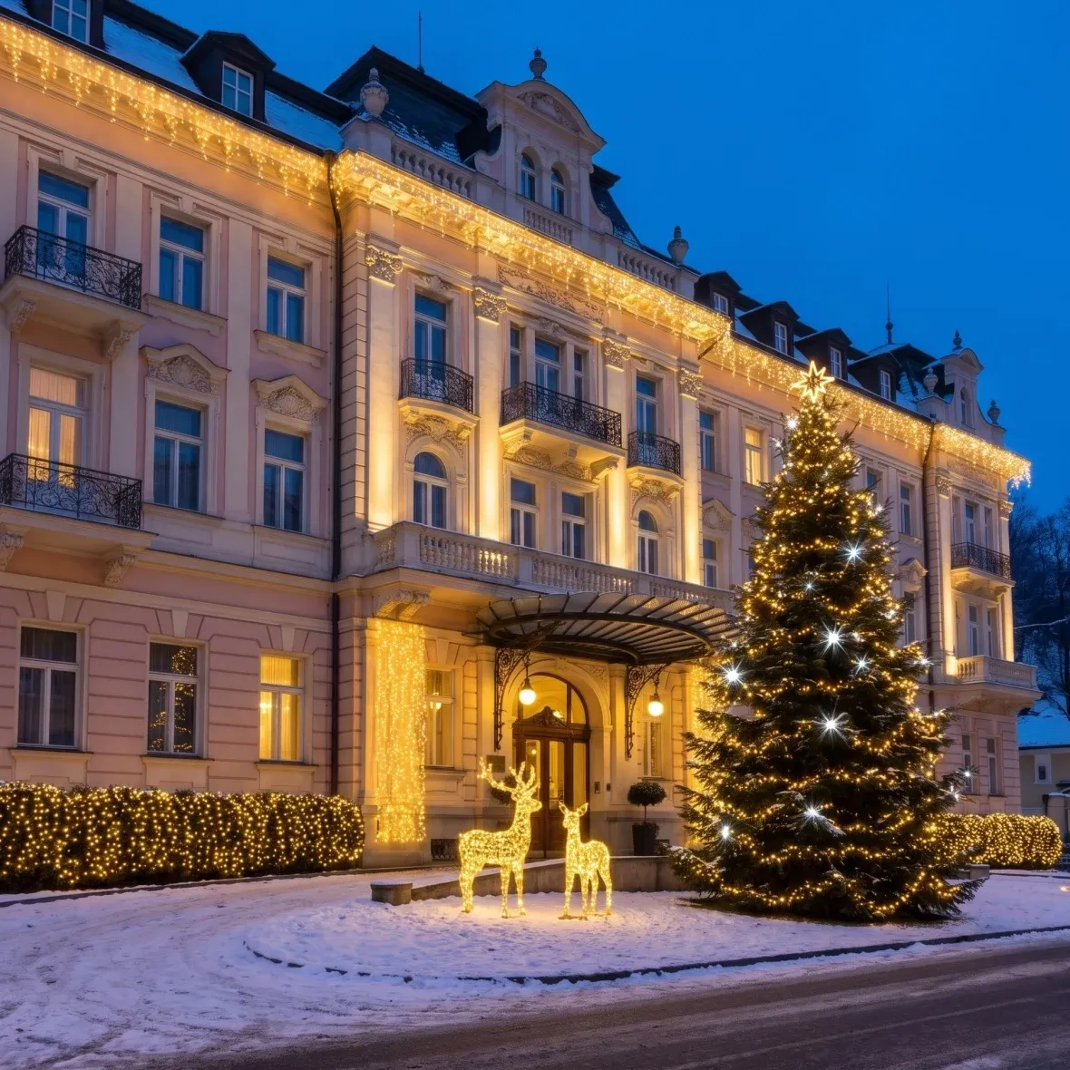 Vánoční sada Resort Flash pro hotely, lázeňský hotel v karlovarském stylu
